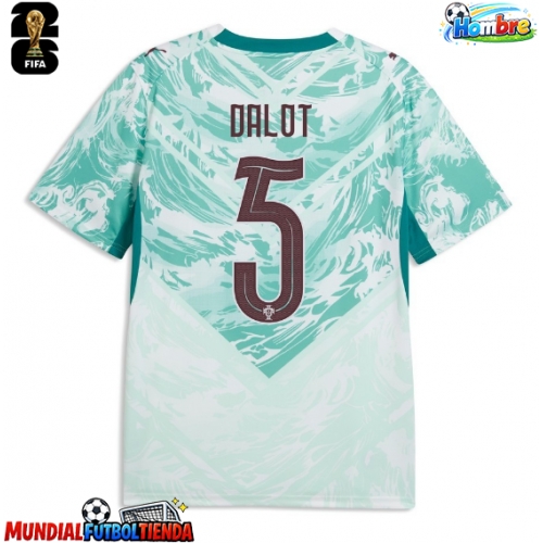 Camiseta Portugal Diogo Dalot #5 Segunda Equipación Replica Mundial 2026 mangas cortas
